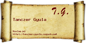 Tanczer Gyula névjegykártya